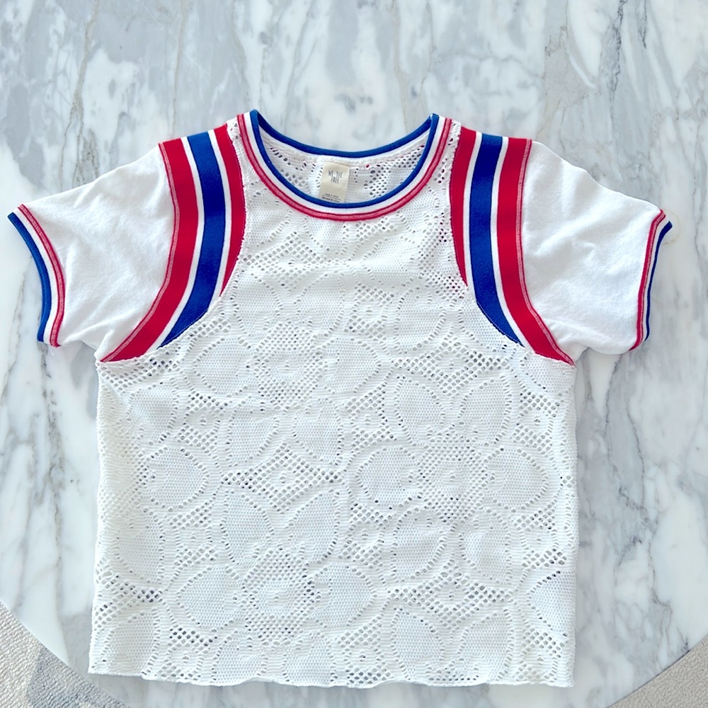 Free People EUC Lace baseball shirt super cute on!